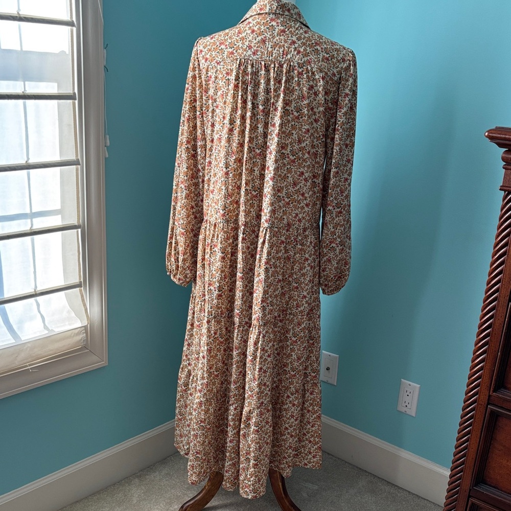 Umgee Sz L BOHO Floral Long Sleeve Maxi Dress NWOT - Picture 3 of 6
